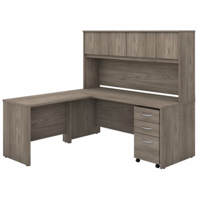 Studio C 72W L Desk with Hutch and Drawers in Modern Hickory - Engineered Wood-image