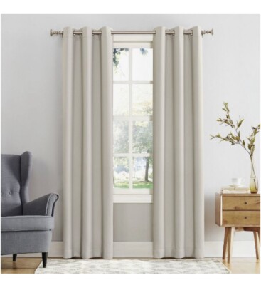 Pair Of Energy Saving Blackout Grommet Curtain Panels - Sun Zero 54”-image