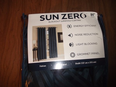 Sun Zero Black Out Window Curtain Blue 54