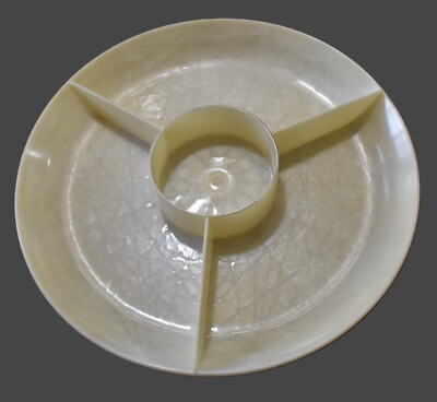 Lg Vintage Lucite Acrylic Iridescent Atomic Diamond Pattern Relish Chip Dip Tray-image