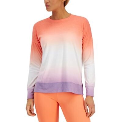 Ideology Women's Dip Dye Crewneck Top Orange Multi Size XX-Large NWT-image