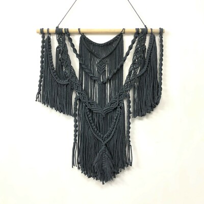 LARGE MACRAME WALL hanging , Dip Dye Macrame Wall Hanging| Fibre Art-image