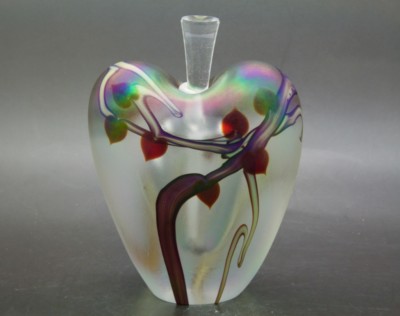 ZELLIQUE STUDIOS IRIDESCENT Heart Shaped Elegant Perfume Bottle,Apr 4