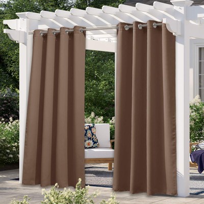 Waterproof Outdoor Curtain for Patio/Gazebo, UV Blocking Weatherproof Thermal...-image