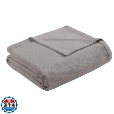 Madison Park Liquid Cotton Luxury Blanket Premium Soft Cozy 100% Ring Spun Co-image