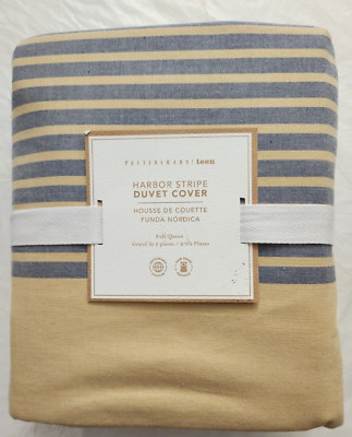 Pottery Barn Teen Harbor Stripe Duvet Cover Full / Queen 90