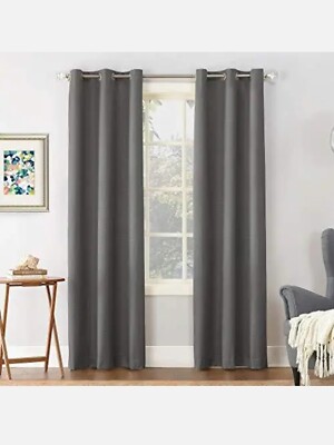 Set of 2 Sun Zero Cooper Thermal Insulated Efficient Grommet Curtain Panels 40