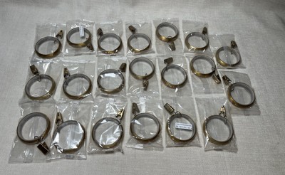 Pottery Barn Quiet-Glide C-Loop Curtain Rings Brass 1.25” Set Of 20-image