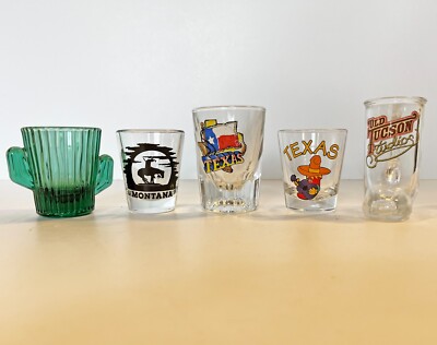 5 Assorted Western-Themed Shot Glasses, Cactus, Texas, Boot-Shaped, More-image