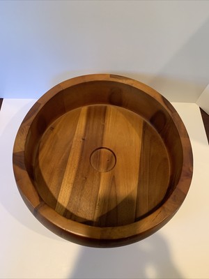 X-Large Wooden Bowl For Chips and Dip 13.5 inches Diameter -image