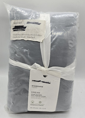 (1) Pottery Barn Cloud Blue Dream Brushed  Cotton Sham Standard, NEW-image