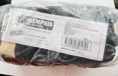 MEMPHIS 6100 INDUSTRIAL GRADE SINGLE DIPPED PVC COATED BLACK GLOVES  -12-PAIR-image