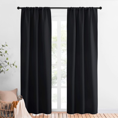 Black Out Curtain Panels for Kitchen - Energy Smart Decoration Thermal Insula...-image