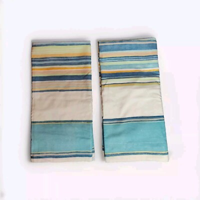 (2) Pottery Barn Euro Pillow Shams Stripes 30
