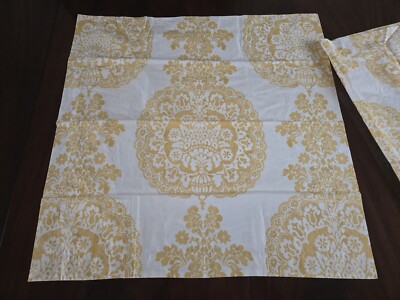 2 Pottery Barn Gold Yellow White Lucianna Medallion Cotton Euro Pillow Shams-image