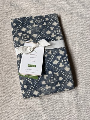 Pottery Barn Lucca Sham, Standard, Navy Multi 100% Cotton, NWT-image