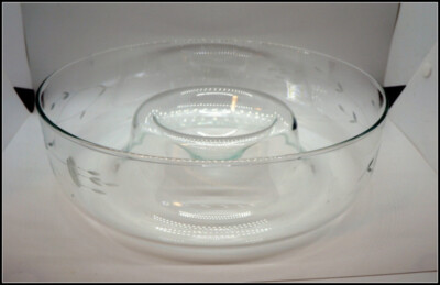 Vintage Large Clear Glass Chip and Dip Bowl Servering Dish 11.5 Inch #E222-image