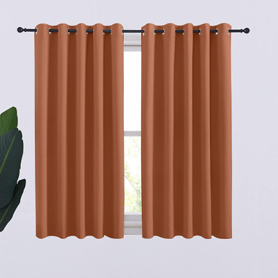 Halloween Thermal Insulated Burnt Orange Curtains Blackout Draperies, Window Tre-image