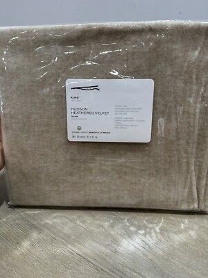 Pottery Barn Hudson Heathered Velvet  1 Sham King Oatmeal-image