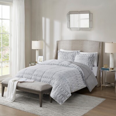 Madison Park Gia Back Print Long Fur Comforter Set-image