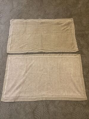 Set Of 2 Pottery Barn Cozy Fleece King Shams Camel NWOT-image