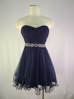 City Studio Juniors Dress. Size 1 Navy Blue-image