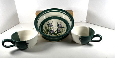 VTG Hand Thrown Studio Signed Pottery Iris 10