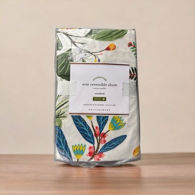 New Pottery Barn Evie Reversible Sham Organic cotton Standard 26x20-image