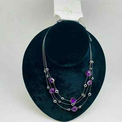 Studio Work Cat Eye Fashion PURPLE Necklace NEW-image