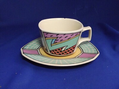ROSENTHAL Studio Line Dorothy Hafner Signed FLASH Series Saucer & Cup W/ 2 Chips-image