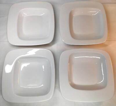 Studio Nova Truck Compose White Large Rim Soup Bowls Vintage Lot Of 4.-image