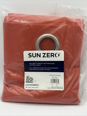 Sun Zero Orange Curtain Panel (ONE)  Sz 40” x 84” Free Ship-image