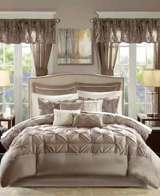 Madison Park Essentials Joella 24-Pc. Room-in-a-Bag, King, Taupe, NWT-image