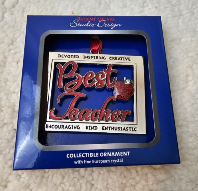 Regent Square Studio Design European Crystal Christmas Ornament Best Teacher-image