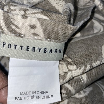 Pottery Barn Gray /Beige Alassandra  Scroll Linen Blend King Duvet 2 King Sham-image