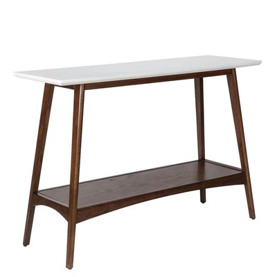 Madison Park Avalon 48 in. Off-White/Pecan Rectangle MDF Console Table-image