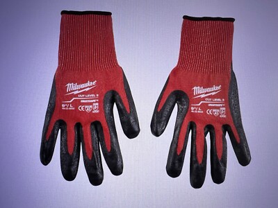 Milwaukee 48-22-8932 Cut Level 3 Dipped Work Gloves - Large (LOT OF 3)-image