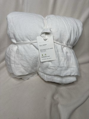 Pottery Barn Belgian Flax Linen Duvet Cover -Queen- White *Read*-image
