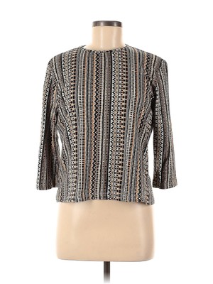 Madison & Park Women Brown Long Sleeve T-Shirt M-image