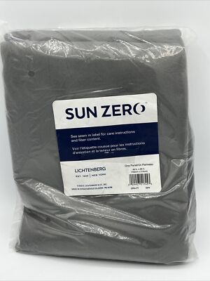 Sun Zero Blackout Rod Pocket SINGLE Curtain Panel Solid GRAY 40