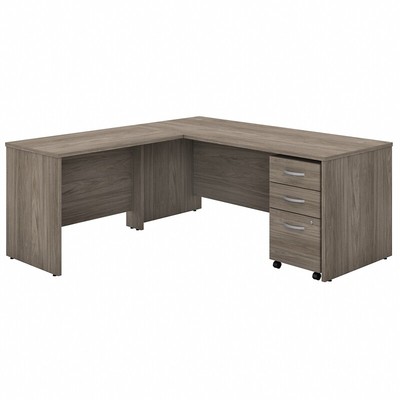 Studio C 72W L Shaped Desk with Drawers in Modern Hickory - Engineered Wood-image