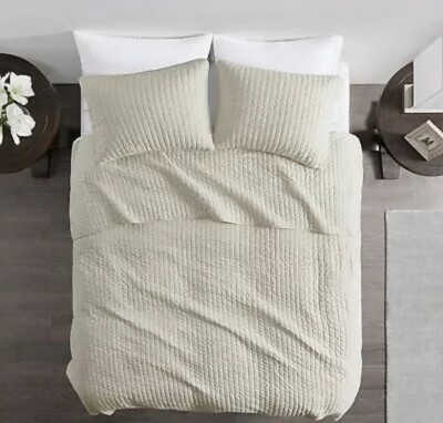 3pc King Mitchell Reversible Coverlet Set Cream - Madison Park-image