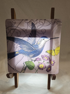 Fringe studio Hummingbird glass tray 4 1/2 × 4 1/2-image