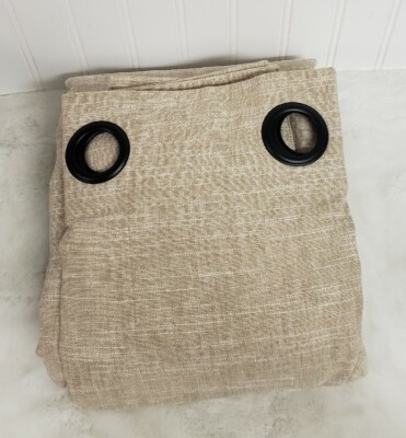 Pottery Barn Emery Grommet Drapes Cotton Lined Panel 50x84 Oatmeal  NEW-image