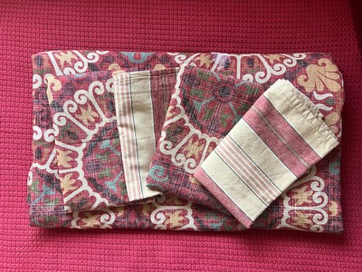 POTTERY BARN MADERA SUZANI LINEN DUVET COVER SET AND ACCENT PILLOWS 5 PCS. KING-image