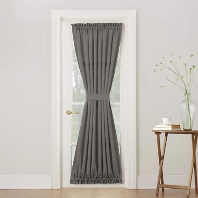Sun Zero Barrow Energy Efficient Rod Pocket Door Curtain Panel 54