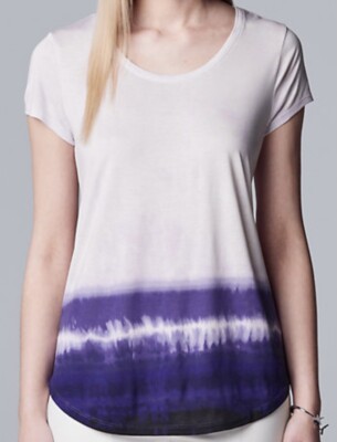 New SIMPLY VERA WANG  Top Shirt XL Petites- Purple Night Dip-image