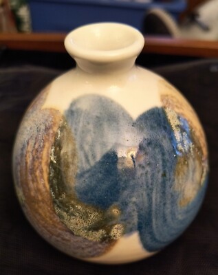 SALE-Vtg Ceramic Ball Vase by THE KRAVEC STUDIO-image