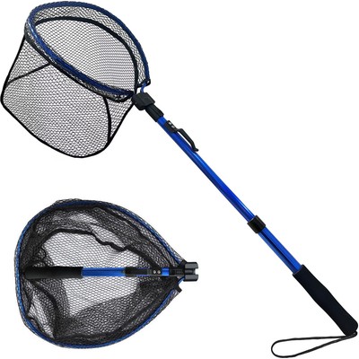 Fishing Net Rubber Landing Net Folding Kayak Fishing Net Telescopic Collaps-image