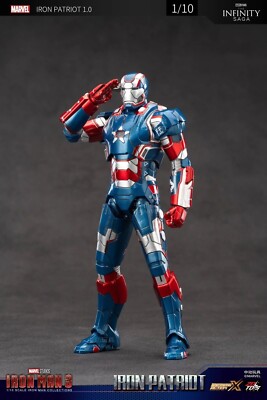 *NEW* ZD Toys Iron Man 3 Iron Patriot 1.0 Action Figure 1/10 Scale Marvel Gift-image